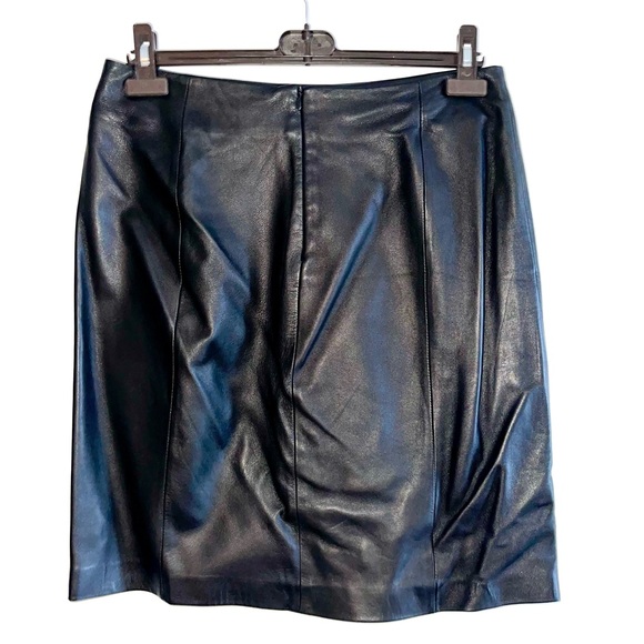 BCBG Max Azria Black Leather Skirt - Picture 2 of 3